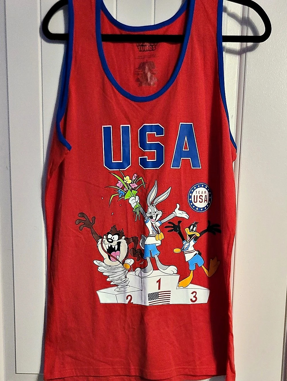 Looney Tunes Patriotic x Olympics Team USA Tank Top Red & Blue